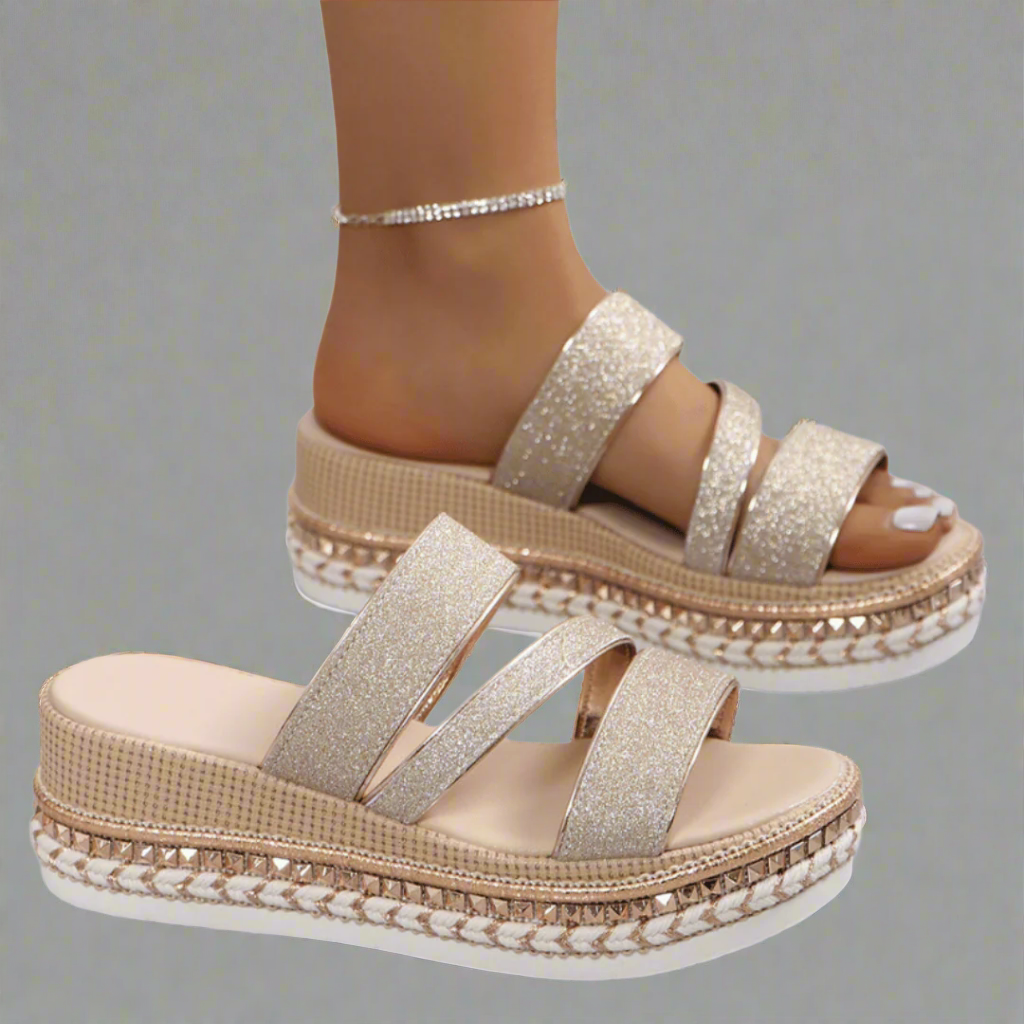 Helga | Comfortabele Wedge Sandalen van Premium Stof