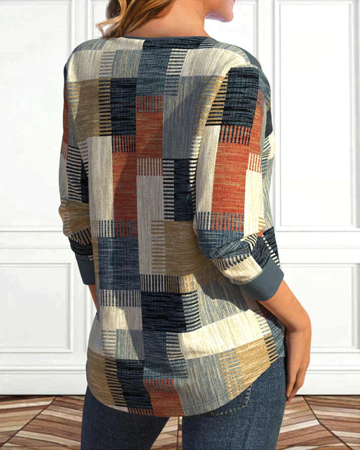 Top met geometrische print