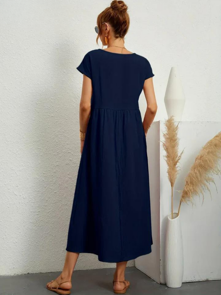 Ruby™ | Elegante Essentiële Jurk van Katoen en Linnen