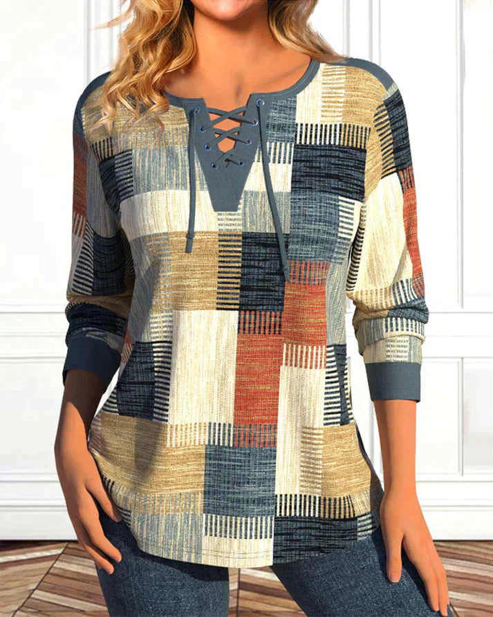 Top met geometrische print