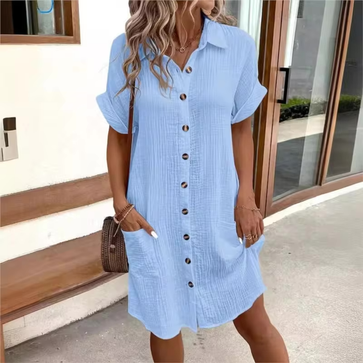 Fenna | Robe à Boutons Sans Effort