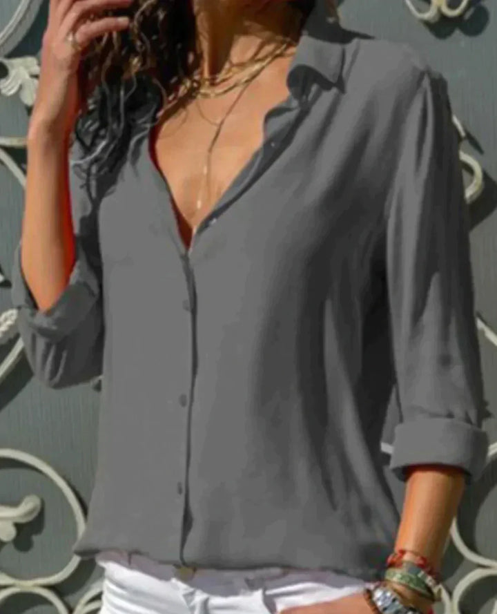 Klassiek Blouse met Knopenrij