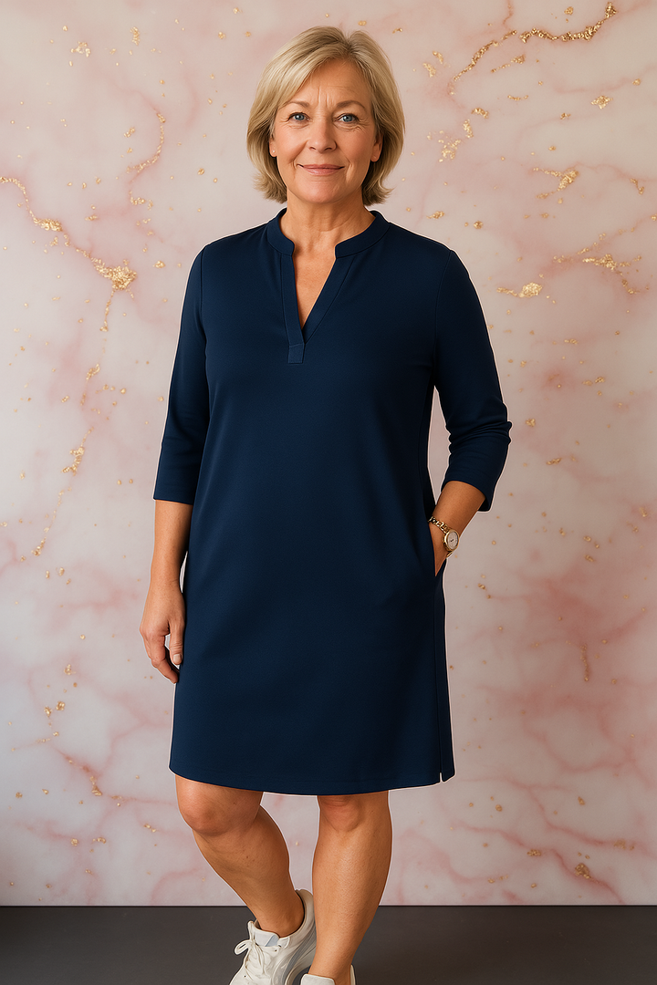 Effen Jurk Met V-Hals Kleding