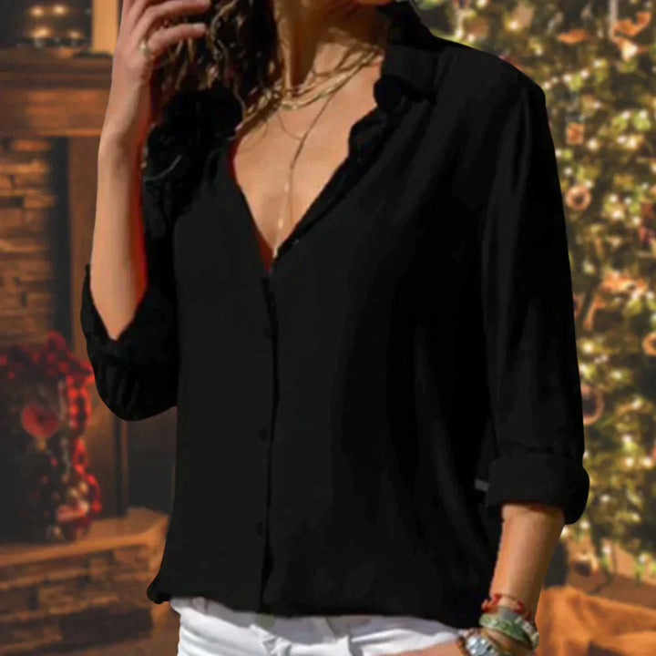 Klassiek Blouse met Knopenrij