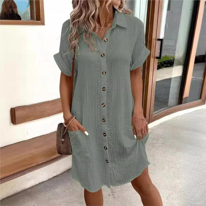 Fenna | Robe à Boutons Sans Effort