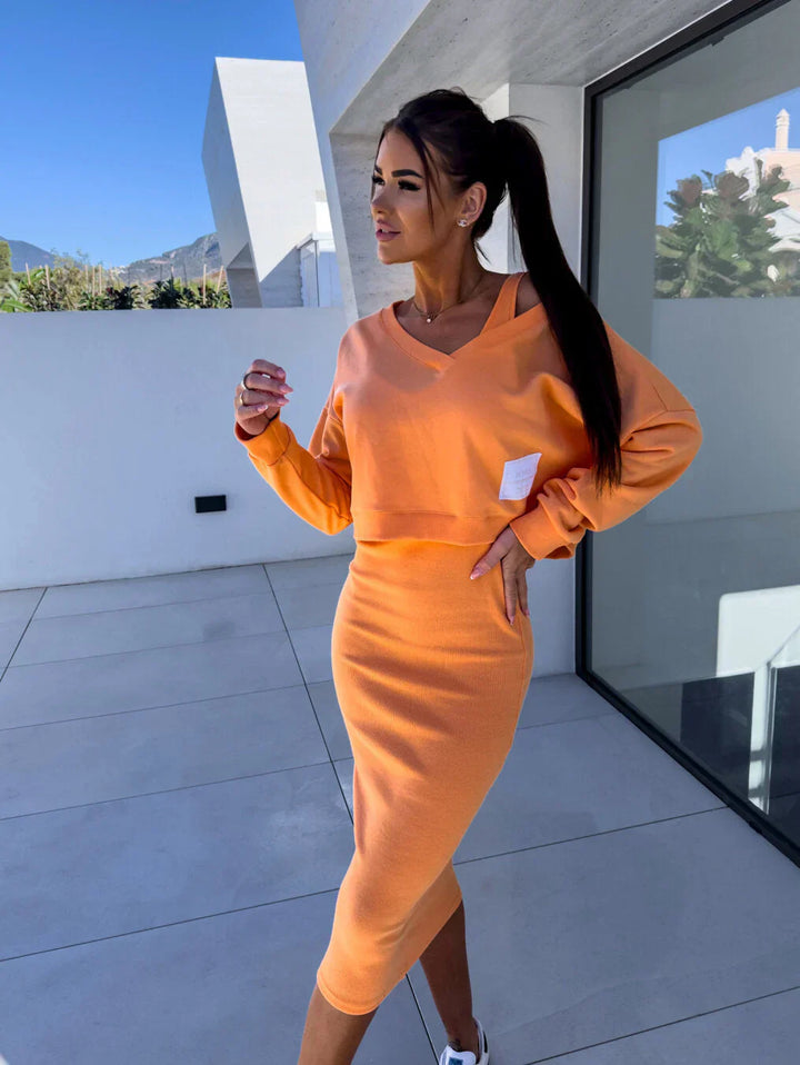 Laurine – Casual Ensemble Jurk & Sweatshirt