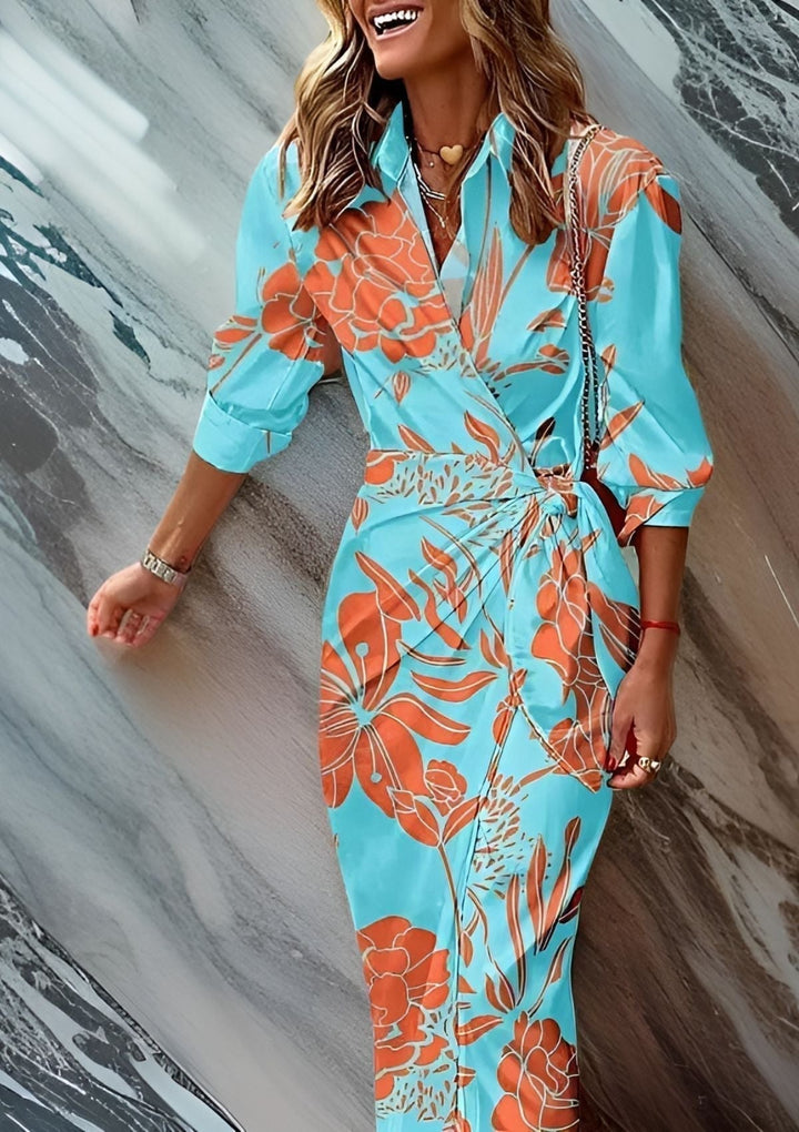 Christiana | Robe Croisée à Imprimé