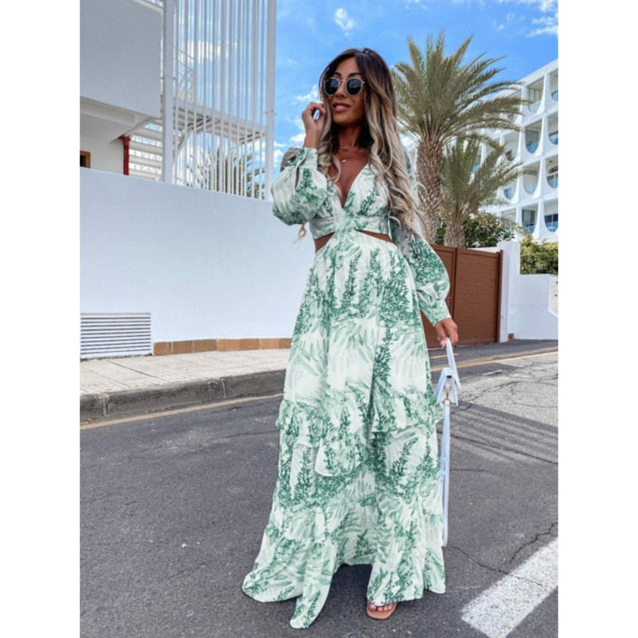 Alazne - Robe Maxi Élégante avec Découpes Raffinées