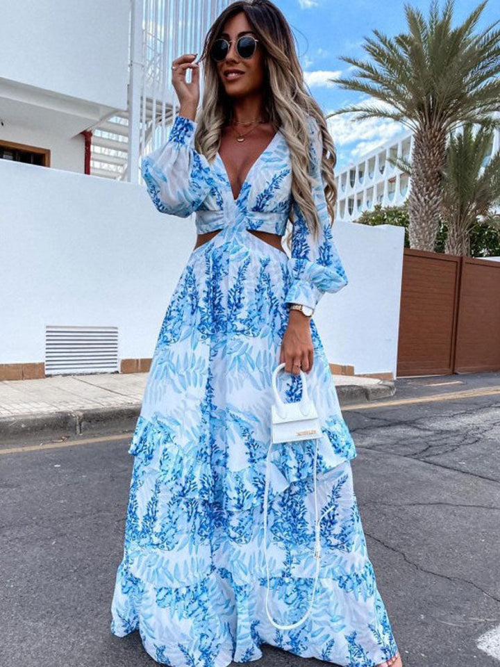 Alazne - Robe Maxi Élégante avec Découpes Raffinées
