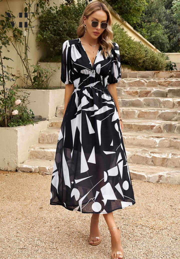 Danielle | Tijdloze Middellange Luxe Jurk (Bijna uitverkocht)