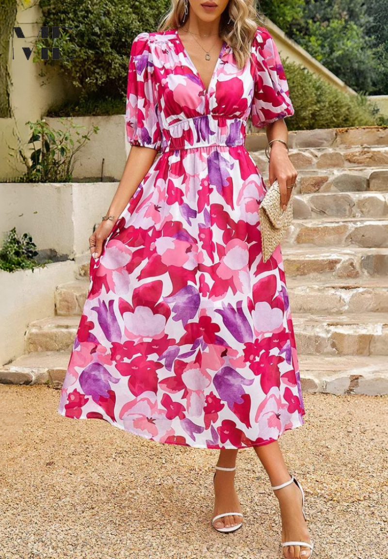 Danielle | Tijdloze Middellange Luxe Jurk (Bijna uitverkocht)