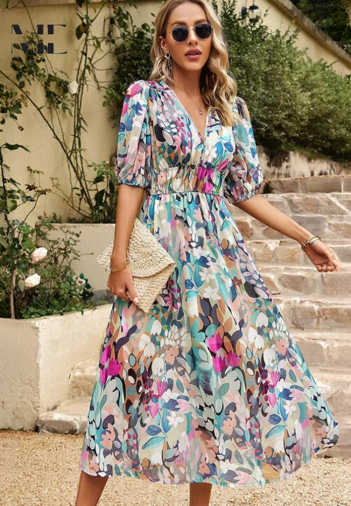 Danielle | Tijdloze Middellange Luxe Jurk (Bijna uitverkocht)