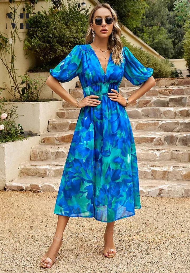 Danielle | Tijdloze Middellange Luxe Jurk (Bijna uitverkocht)