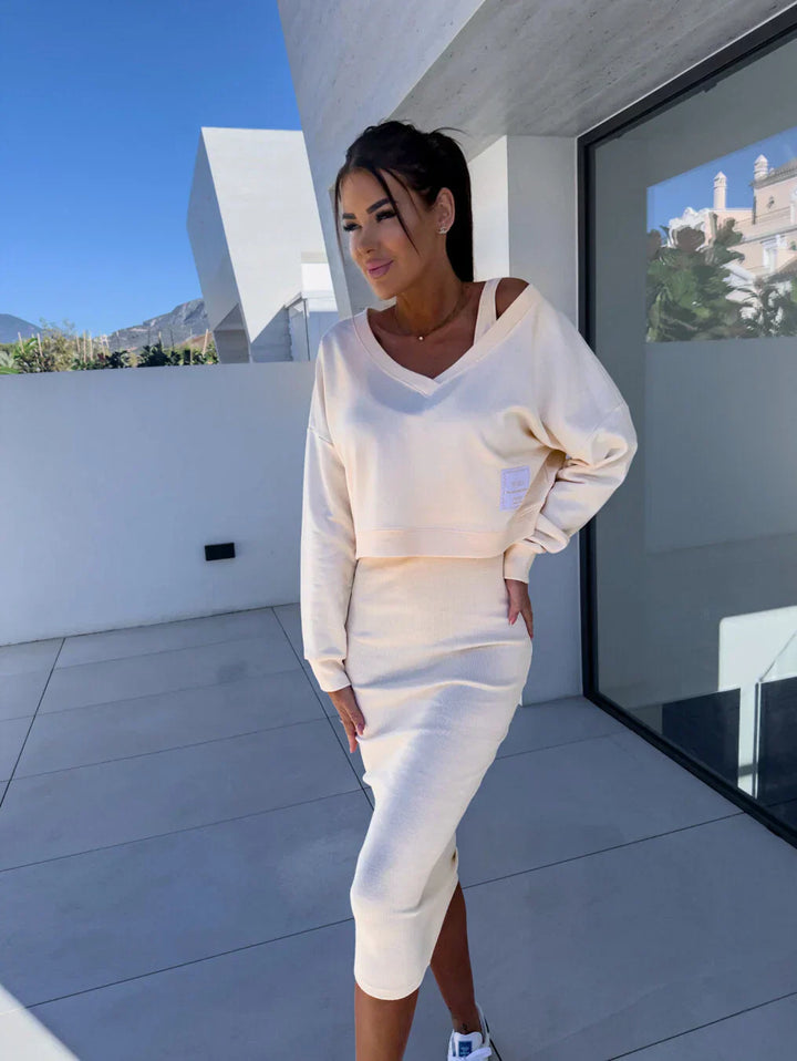 Laurine – Casual Ensemble Jurk & Sweatshirt