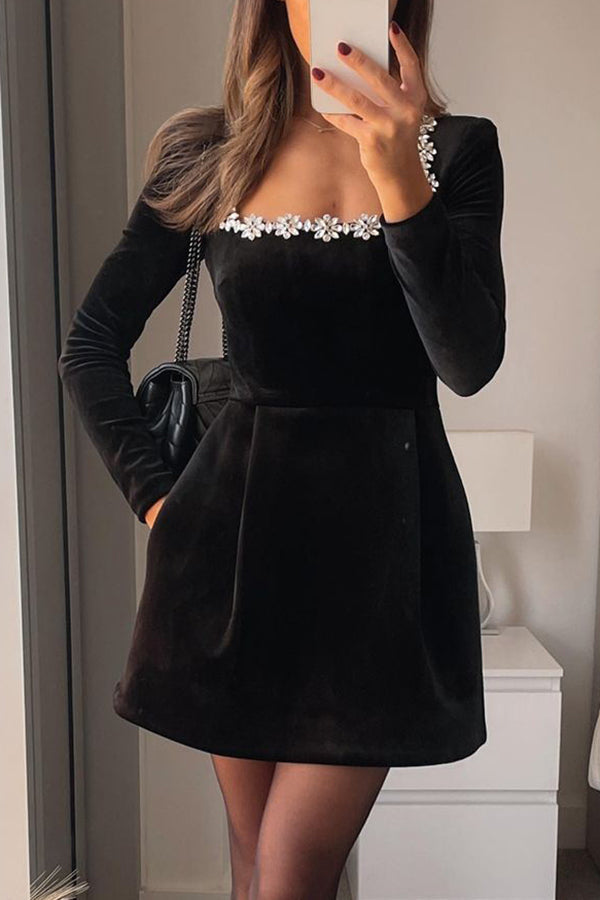 Barbara™ | Mini robe en velours